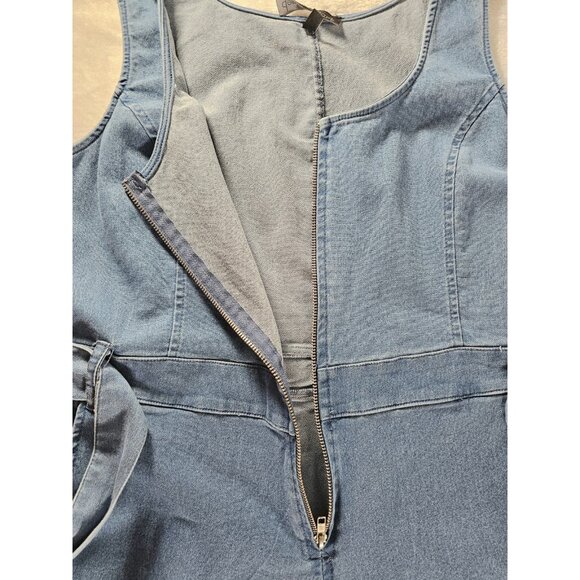 Derek Heart Sleeveless Denim Romper Jumpsuit - Blue - SZ L - Picture 11 of 12